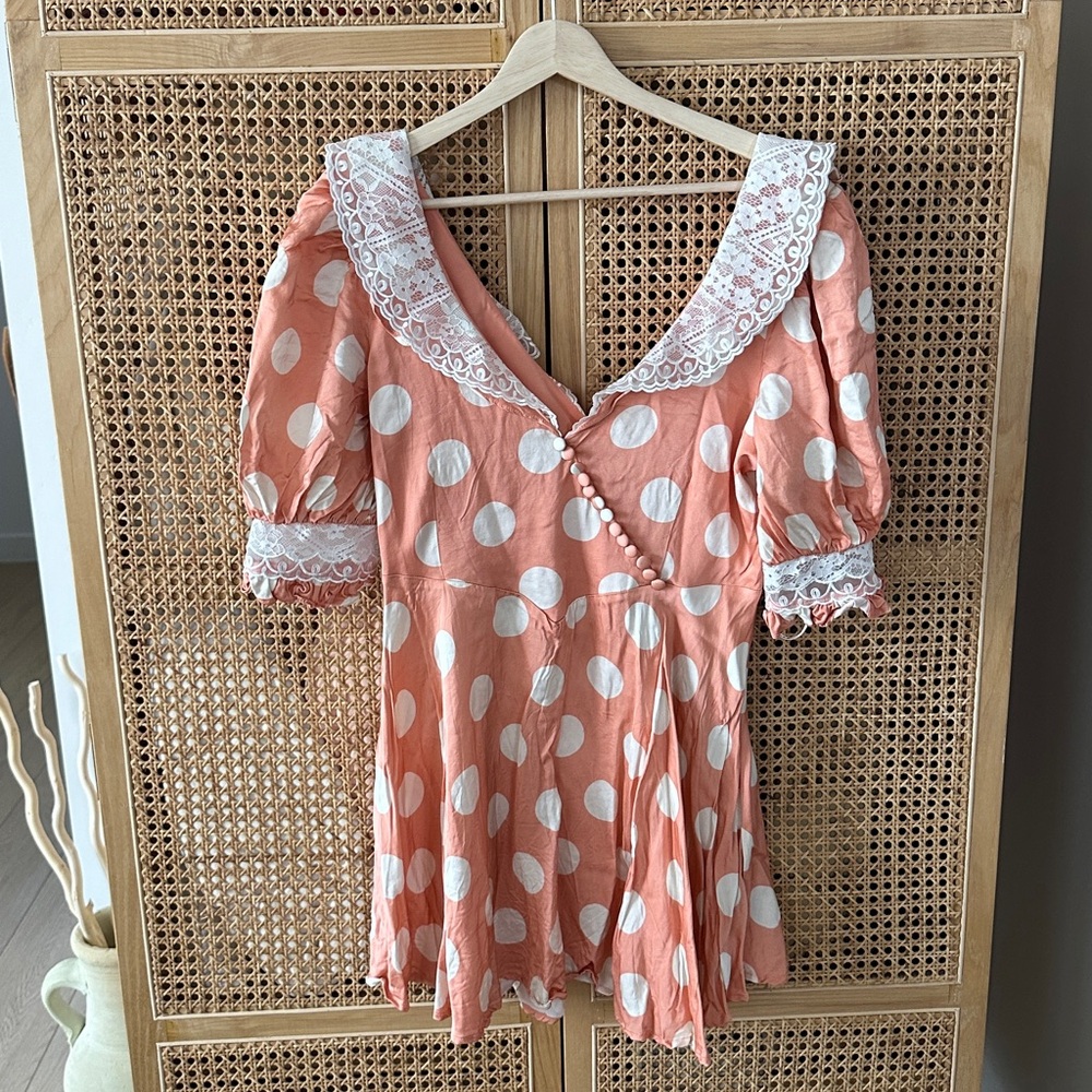 For love and lemons polka dot dress